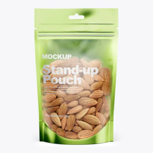 ``` Semi Transparent Stand Up Pouch With Zipper, PET/VMPET/PE resealable food pouch for nuts and dried fruits