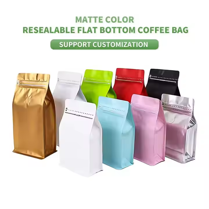 custom-eight-side-seal-flat-bottom-coffee-bag