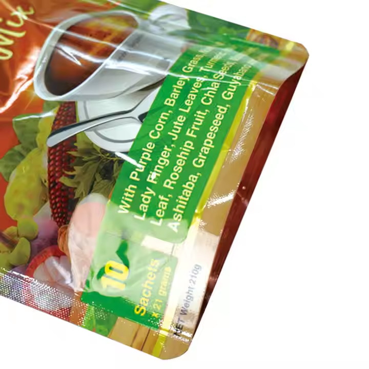 Stand up Zipper Lock Flat Bottom Coffee Bean Packaging Bag - Image 2