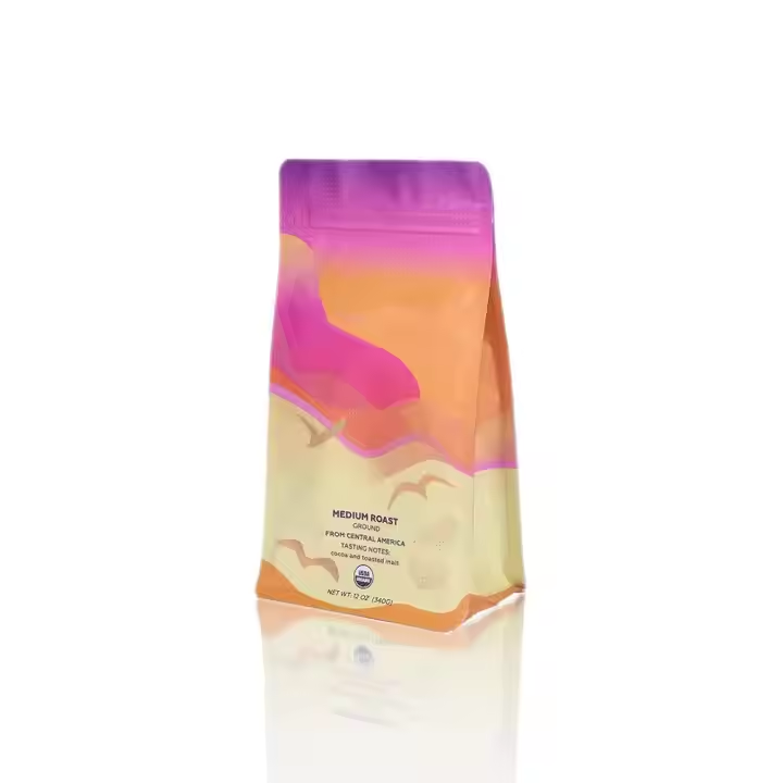 Stand up Zipper Lock Flat Bottom Coffee Bean Packaging Bag - Image 4