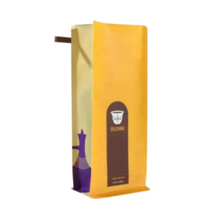 Custom Printed Heat Seal Aluminum Foil Flat Bottom Coffee Beans Packaging Bag