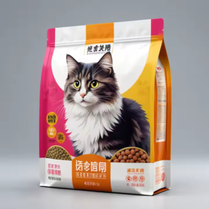 Customized Stand up Flat Bottom Cat Pet Food Packaging Bag