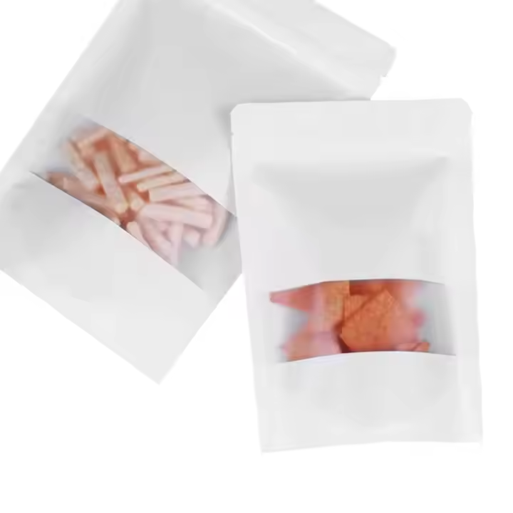 White Frosted Kraft Paper Bag - Image 2