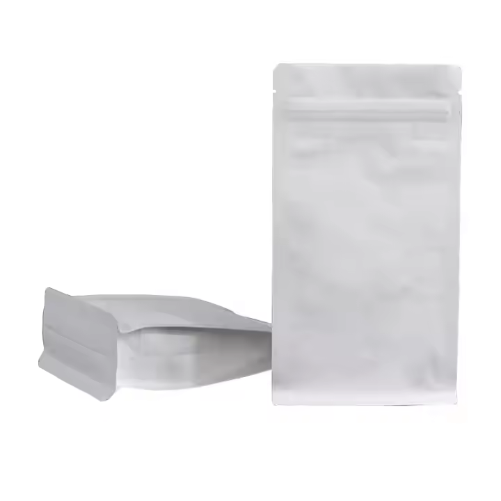 Eight Side Seal Without Window White Kraft Bags - Image 4