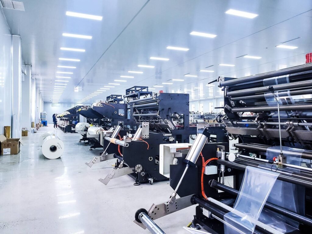 Longchi Pack workshop with automatic flexible packaging bag making machines